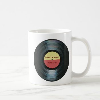 Black Vinyl Music Record Label Drinkware Coffee Mug by DigitalDreambuilder at Zazzle