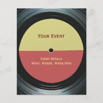 Black Vinyl Music Record Label Event Flyer by DigitalDreambuilder at Zazzle