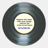 Black Vinyl Music Record Label With Your Photo | Zazzle