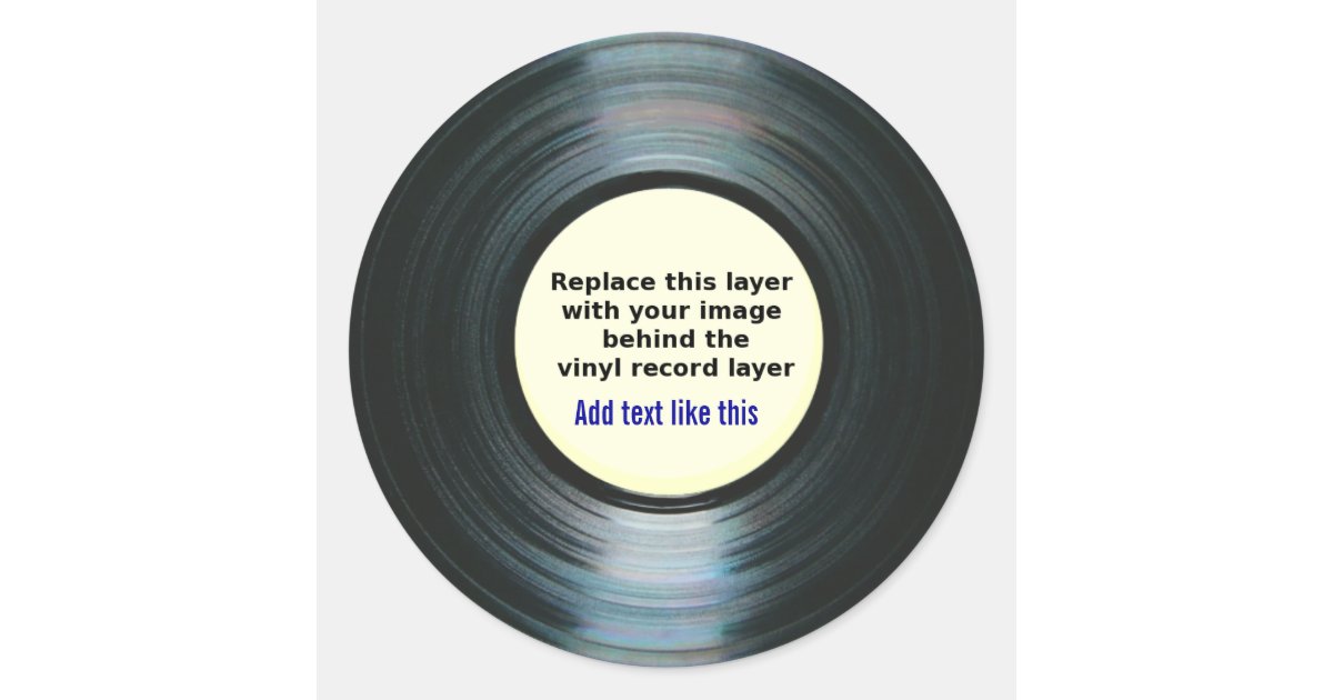 Black Vinyl Music Record Label With Your Photo | Zazzle.com