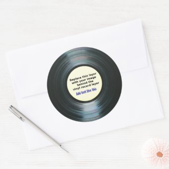 Black Vinyl Music Record Label With Your Photo | Zazzle