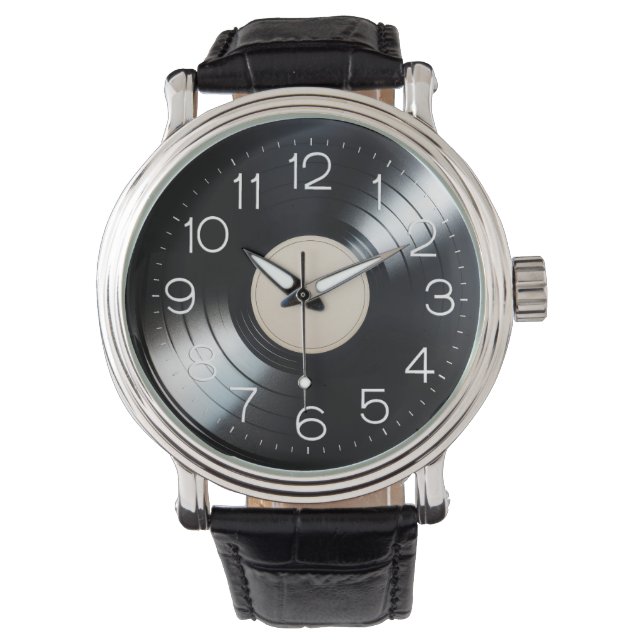 Black Vinyl Record Album Watch (Front)