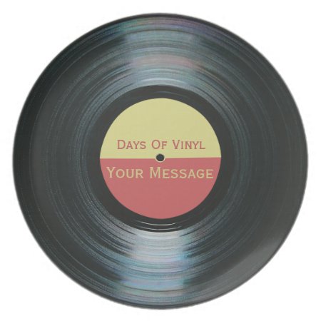 Black Vinyl Record Effect Days Of Vinyl On A Plate