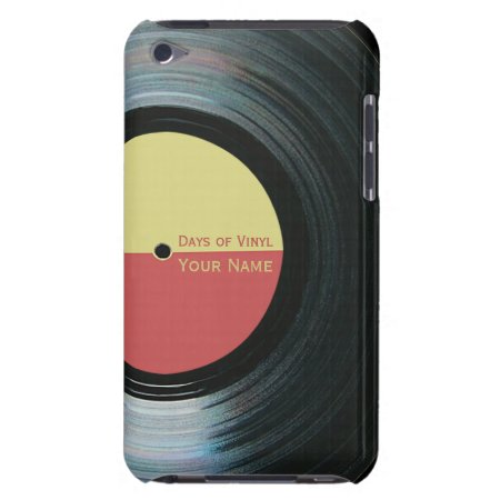 Black Vinyl Record Effect Yellow Label Ipod 4g Ipod Touch Cover