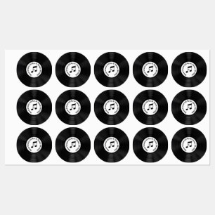 Black Vinyl Record With Song Title Labels