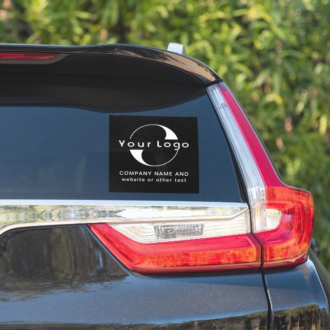 Black Vinyl square Business Logo Car Window Bumper Sticker (Car Side)