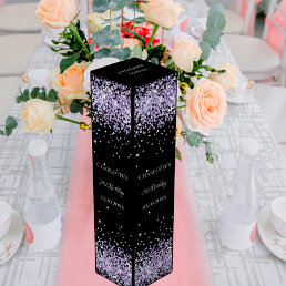 Black violet glitter elegant birthday wine box