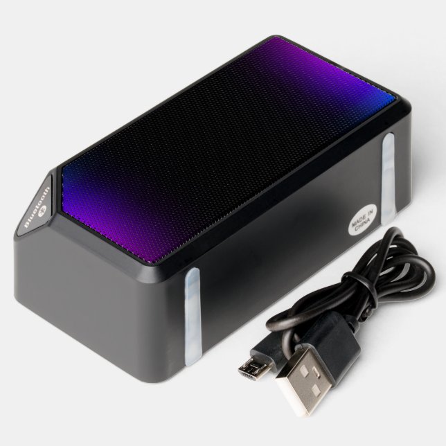 Black Violet Gradient Glow Bluetooth Speaker (Laydown)