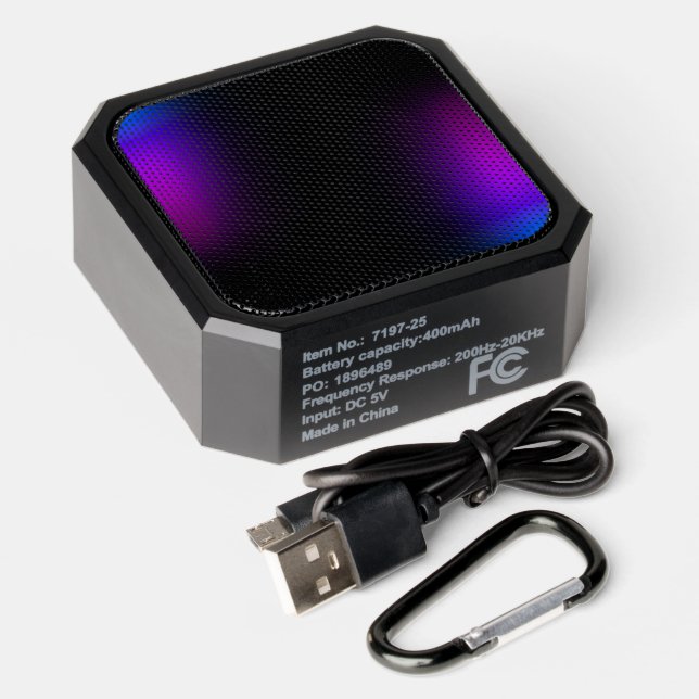 Black Violet Gradient Glow Bluetooth Speaker (Laydown)