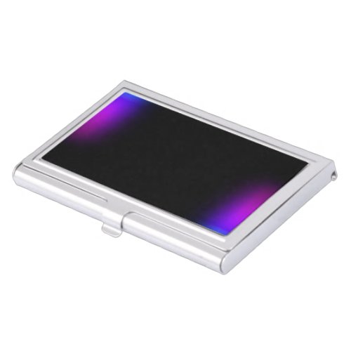 Black Violet Gradient Glow Business Card Case