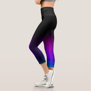 Women's Black Blue Gradient Leggings