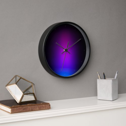 Black Violet Gradient Glow Clock