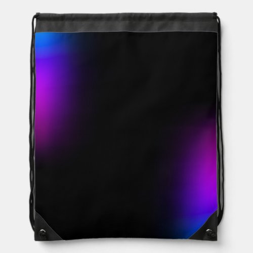 Black Violet Gradient Glow Drawstring Bag