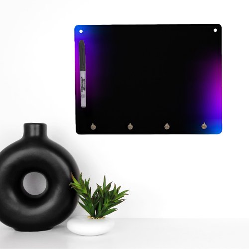 Black Violet Gradient Glow Dry Erase Board With Keychain Holder