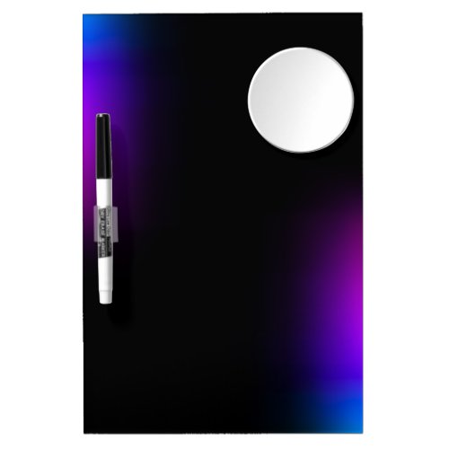 Black Violet Gradient Glow Dry Erase Board With Mirror