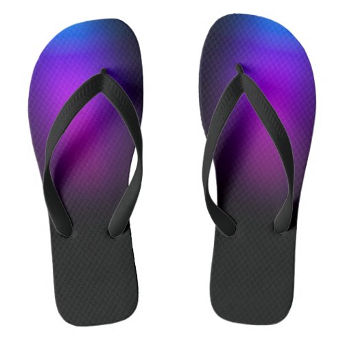 Black Violet Gradient Glow Flip Flops