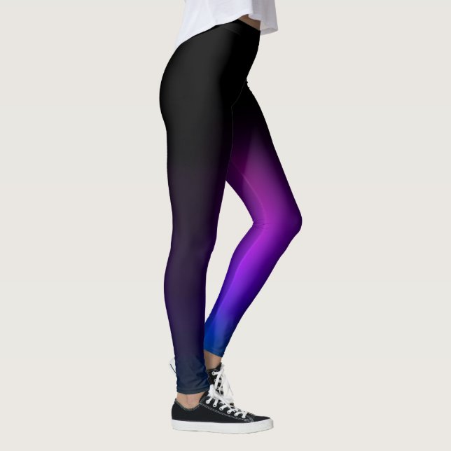 Black Violet Gradient Glow Leggings (Right)