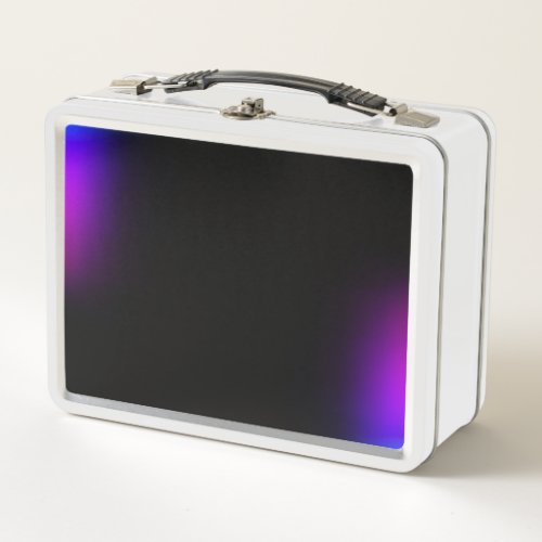 Black Violet Gradient Glow Metal Lunch Box