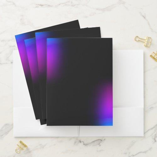 Black Violet Gradient Glow Pocket Folder