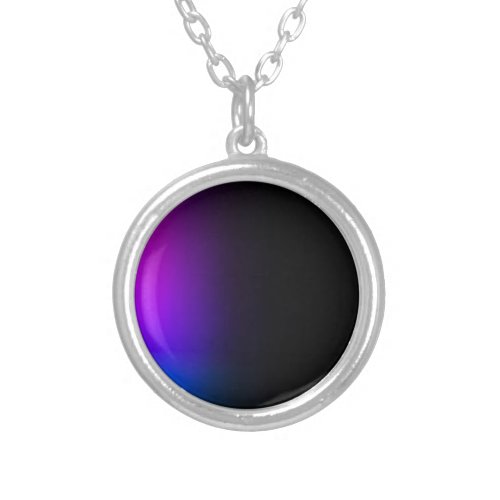 Black Violet Gradient Glow Silver Plated Necklace