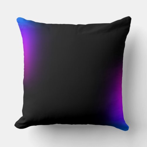 Black Violet Gradient Glow Throw Pillow