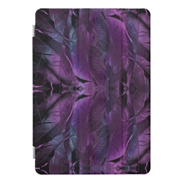 Black Violet Purple Blue Feather Texture  Design iPad Pro Cover (Front)