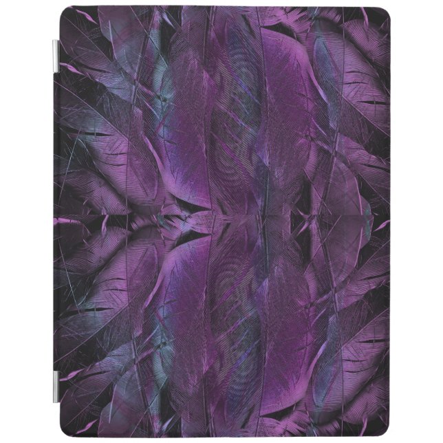 Black Violet Purple Blue Feather Texture  Design iPad Smart Cover (Front)