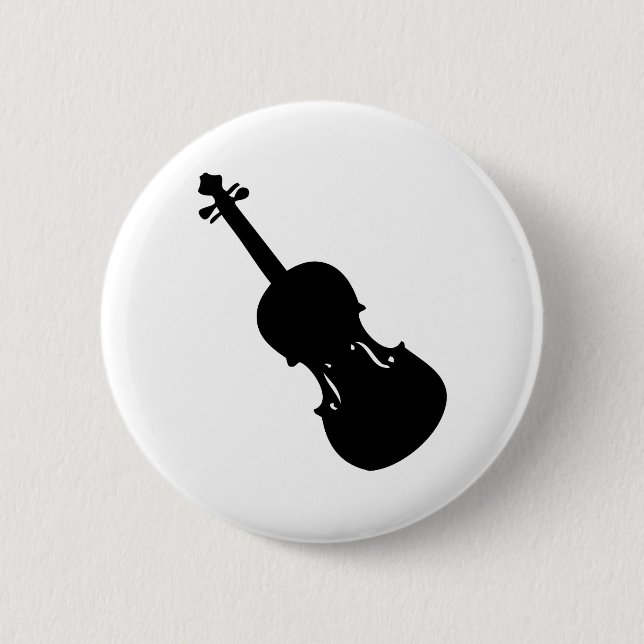black violin icon pinback button (Front)