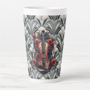 Black Violin in Art Deco GMajor Ceramic Latte Mug