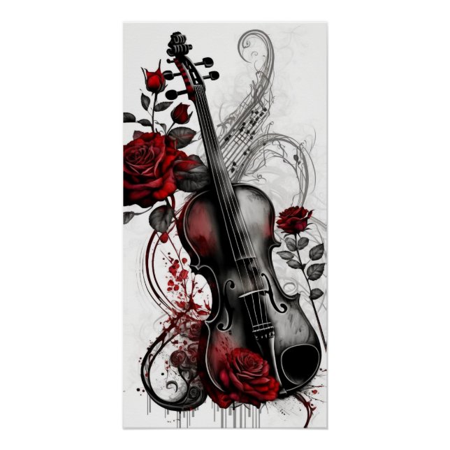 Black Violin & Red Roses Poster (Front)
