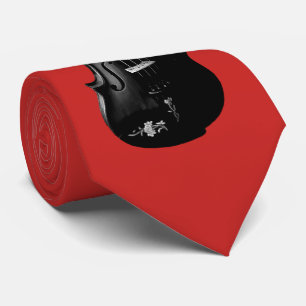 BLACK VIOLIN-TIE-ON BRUSHED RED CHERRY TIE