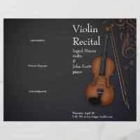 Black Violin Viola Folded Recital Concert Program