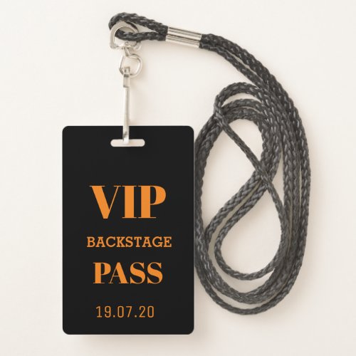 Black VIP Backstage All Access Pass Concert  Badge