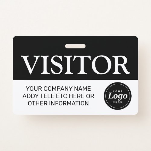 Black Visitor Badge