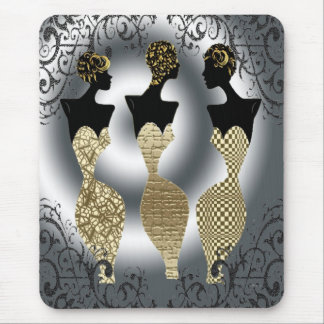 Black Vogue in Gold Mouse Pad