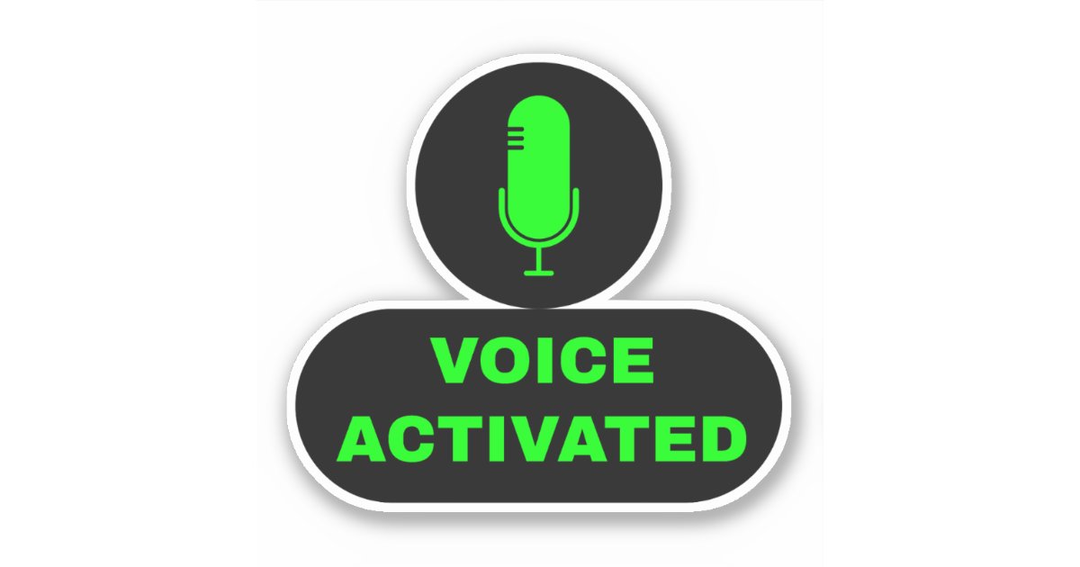 Black Voice Activated Sticker | Zazzle
