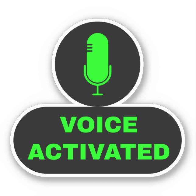 Black Voice Activated Sticker (Front)