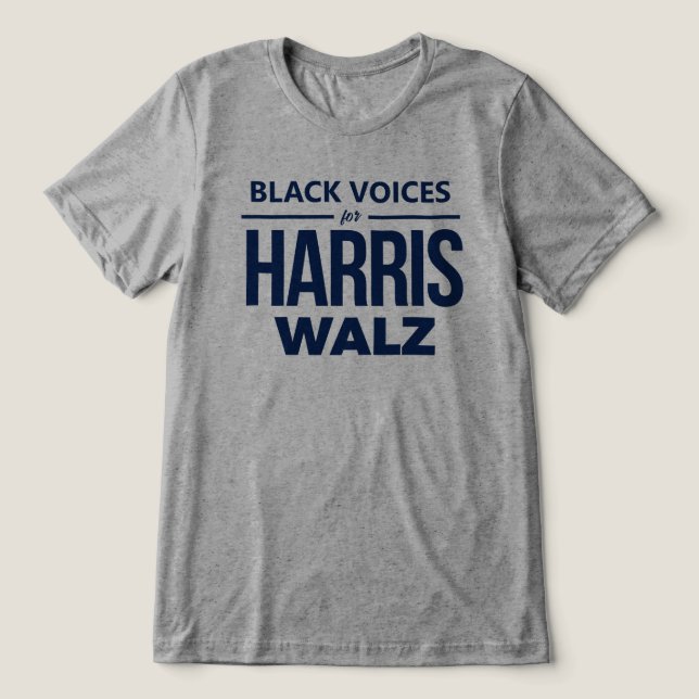 Black Voices for Harris Walz Tri-Blend Shirt (Design Front)