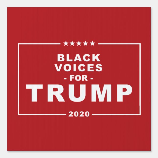 BLACK VOICES FOR TRUMP 2020 SIGN (Front)