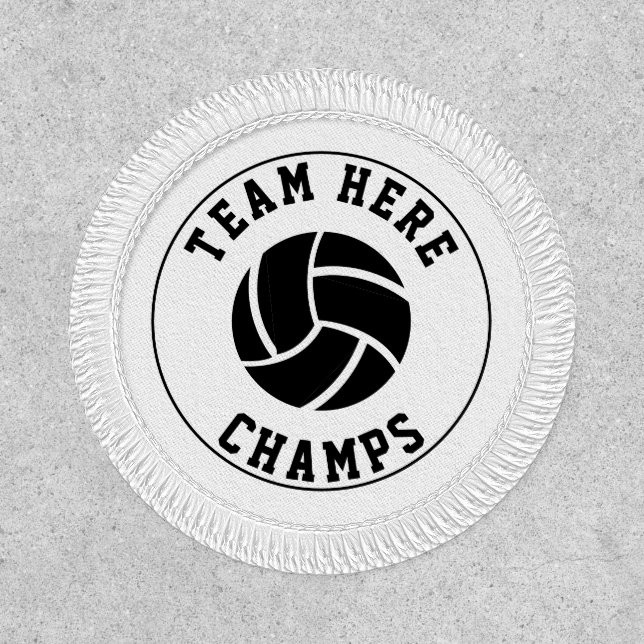 Black volleyball ball champs, team name white patch (Front)