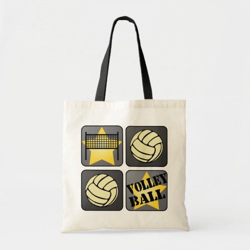 Black Volleyball Tote Bag