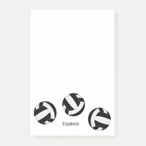 black volleyballs notepad w athlete or coach name
