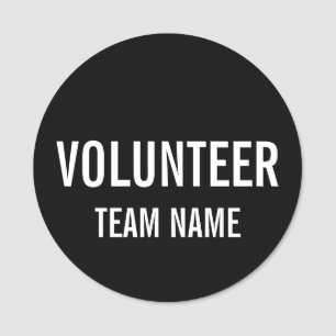 Black Volunteer Badge with Custom Team Name