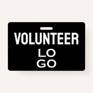 Black Volunteer with Custom Logo ID Badge