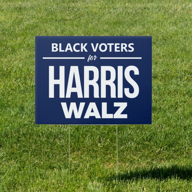 Black Voters for Harris Walz Sign (Insitu)