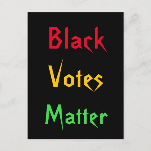 Black Votes Matter 2023 Calendar on Back Postcard
