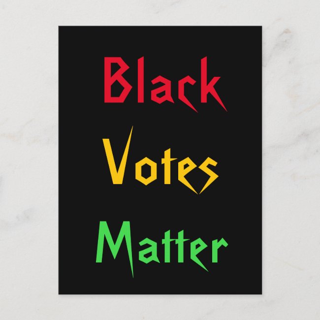 Black Votes Matter 2025 Calendar on Back Postcard