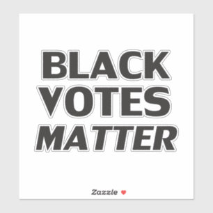 Black votes matter black modern typography sticker