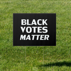 "black votes matter" black white - round Sign