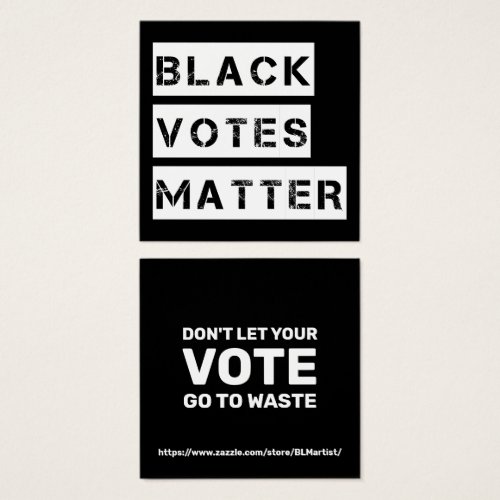 Black Votes Matter Stencil Custom Color Card